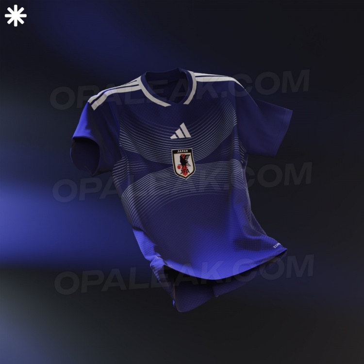 日本队2026世界杯主场战袍曝光：白色波浪纹跃动胸前